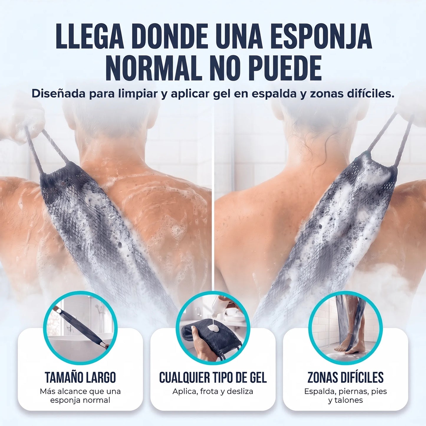 Esponja de Ducha de Largo Alcance